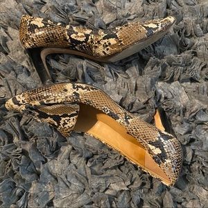 Ann Taylor Snakeskin Heels Size 7.5
